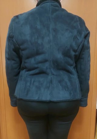 Chaqueta Vintage Negra Efecto Ante