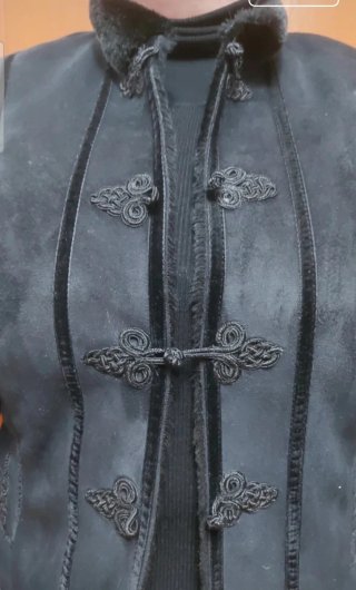 Chaqueta Vintage Negra Efecto Ante