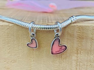 Charm Plata925 | Corazones Rosa Mother