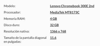 Chromebook Portátil lenovo