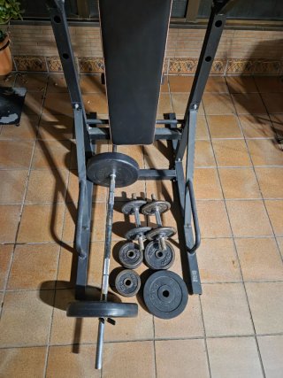 Set de pesas y barra