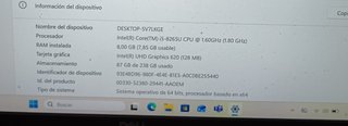 Ordenador portátil Dell i5 8 Generación Táctil