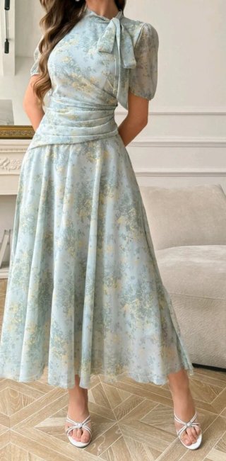 Vestido largo floral elegante