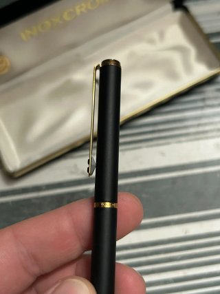 Bolígrafo vintage Inoxcrom chapado oro 24k