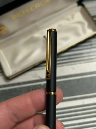 Bolígrafo vintage Inoxcrom chapado oro 24k