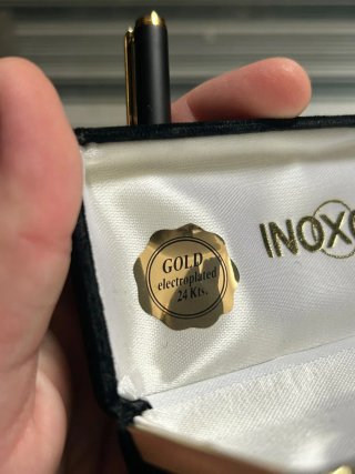 Bolígrafo vintage Inoxcrom chapado oro 24k