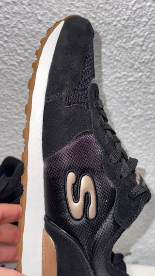 Zapatillas Skechers Mujer Talla 39 Negras Doradas