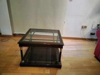 Mesa Auxiliar de Madera y Cristal