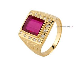 sello oro 18k con piedra con circonita