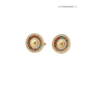 pendientes oro 18k con piedra con circonita