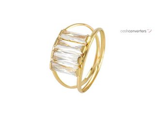 anillo oro 18k con piedra con circonita