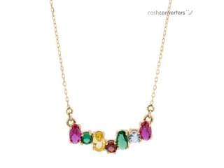 cadena oro 18k con piedra con circonita 22cm