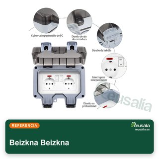Enchufe exterior impermeable IP66 con interruptor