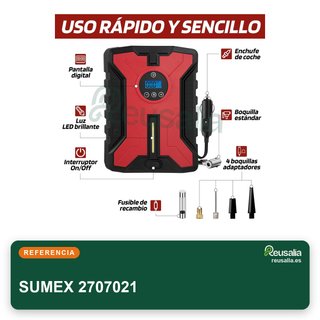SUMEX Compresor Aire Portátil Digital 12V 10 Bar