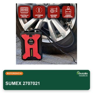 SUMEX Compresor Aire Portátil Digital 12V 10 Bar