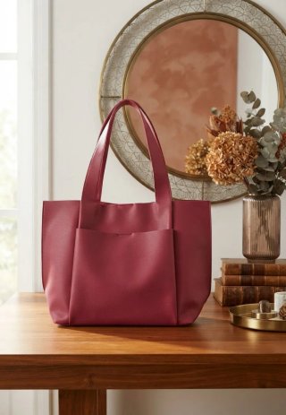 Bolso Tote Burdeos Grande Elegante