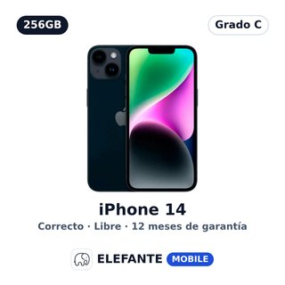 iPhone 14 256GB Negro · Grado C · Libre