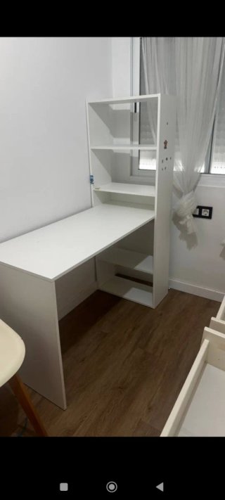 Scrivania con Scaffale Integrato Bianco