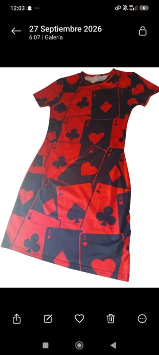 Vestido Estampado Cartas de Poker
