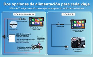VTOPEK Pantalla Moto 7'' CarPlay Android Auto TPMS