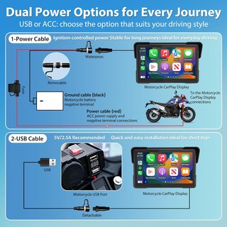 VTOPEK Pantalla Moto 7'' CarPlay Android Auto TPMS