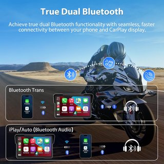 VTOPEK Pantalla Moto 7'' CarPlay Android Auto TPMS