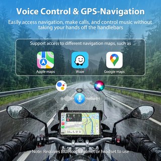 VTOPEK Pantalla Moto 7'' CarPlay Android Auto TPMS