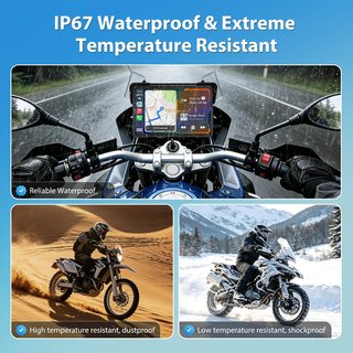 VTOPEK Pantalla Moto 7'' CarPlay Android Auto TPMS