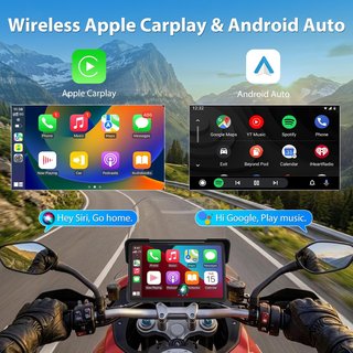 VTOPEK Pantalla Moto 7'' CarPlay Android Auto TPMS