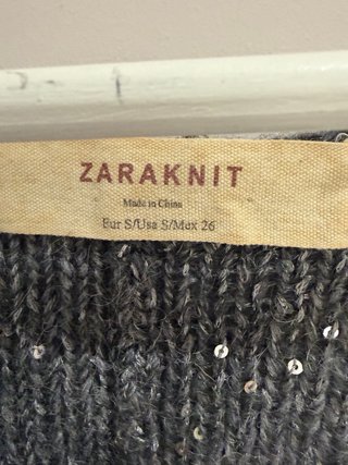 Jersey Zara gris con brillo