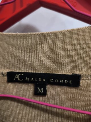 Conjunto falda y jersey Camel mujer, falda talla S
