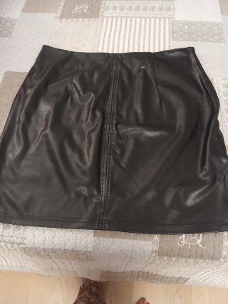 Minigonna similpelle nera donna