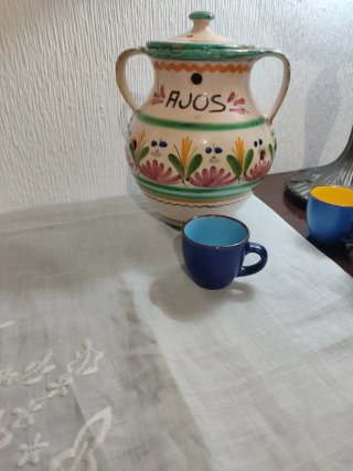 Bote de Cerámica Vintage para Ajos