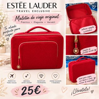 Maletín de viaje Estée Lauder rojo