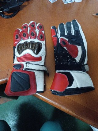 Guantes de Moto Deportivos Rojo y Blanco