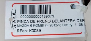 PINZA DE FRENO DELANTERA DERECHA MAZDA 6 KOMBI ()(.2012->) Luxury