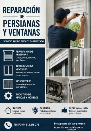 Reparación persiana y ventanas aluminio