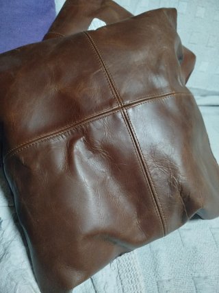 2 Cuscini in Pelle Marrone