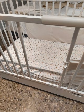 Cuna Evolutiva de Madera Blanca dos alturas