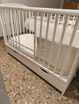 Cuna Evolutiva de Madera Blanca dos alturas