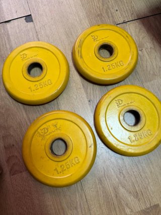 4 Discos de Pesas Gimnasio 1.25KG Amarillos
