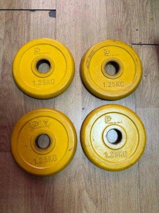 4 Discos de Pesas Gimnasio 1.25KG Amarillos