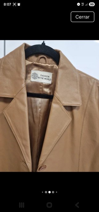 Chaqueta de Piel Porcina camel