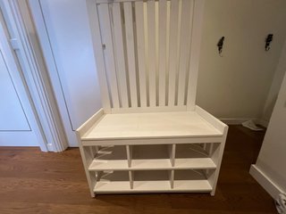 Banco zapatero recibidor madera blanco