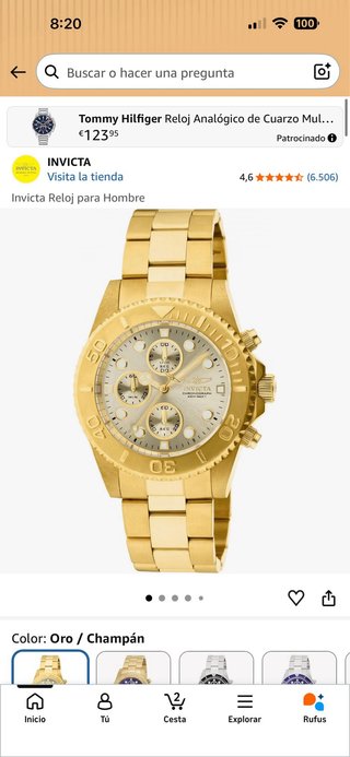 Reloj Invicta Hombre Dorado
