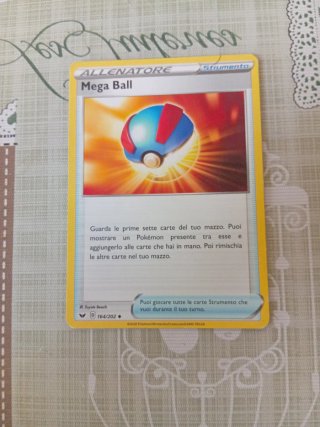 Carta Pokémon Mega Ball 164/202 Spada e Scudo