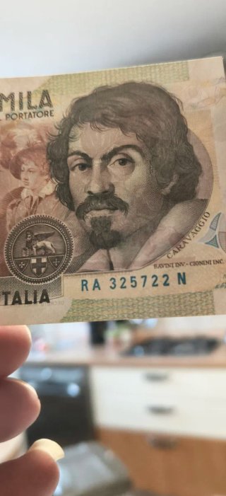 Banconota 100.000 Lire Caravaggio