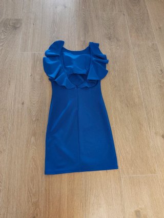 Vestido fiesta ceñido azul eléctrico