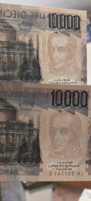 Lotto 2 Banconote 10.000 Lire Alessandro Volta
