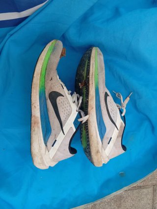 Zapatillas Nike Correr Azul Verde Blanco